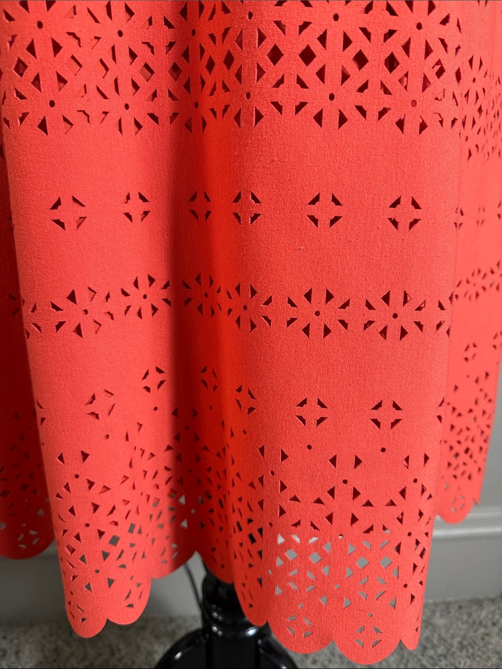 Banana Republic Coral Eyelet Fit & Flare Dress Sz 12 - Picture 4 of 11